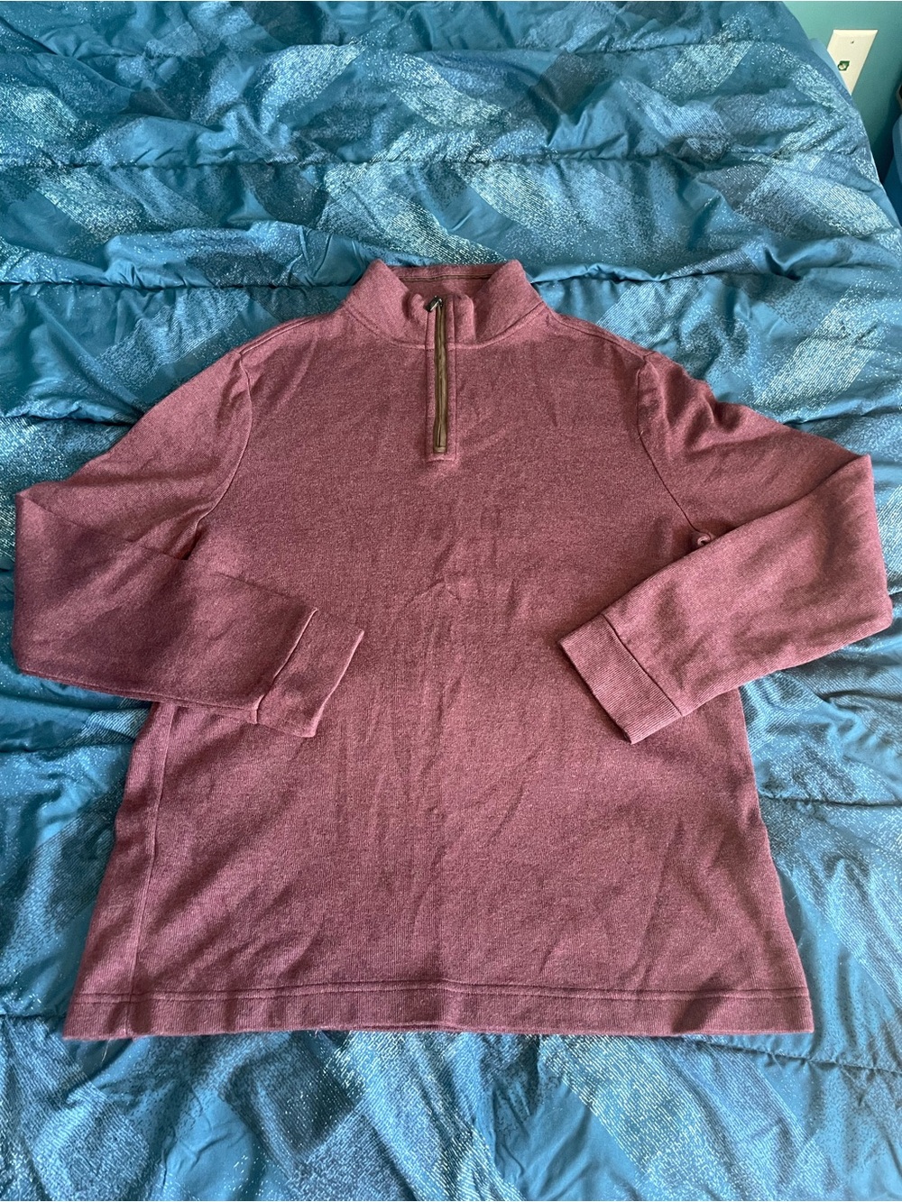 Joseph Abboud Men's Quarter-Zip Sweater Pullover - Burgundy Size M